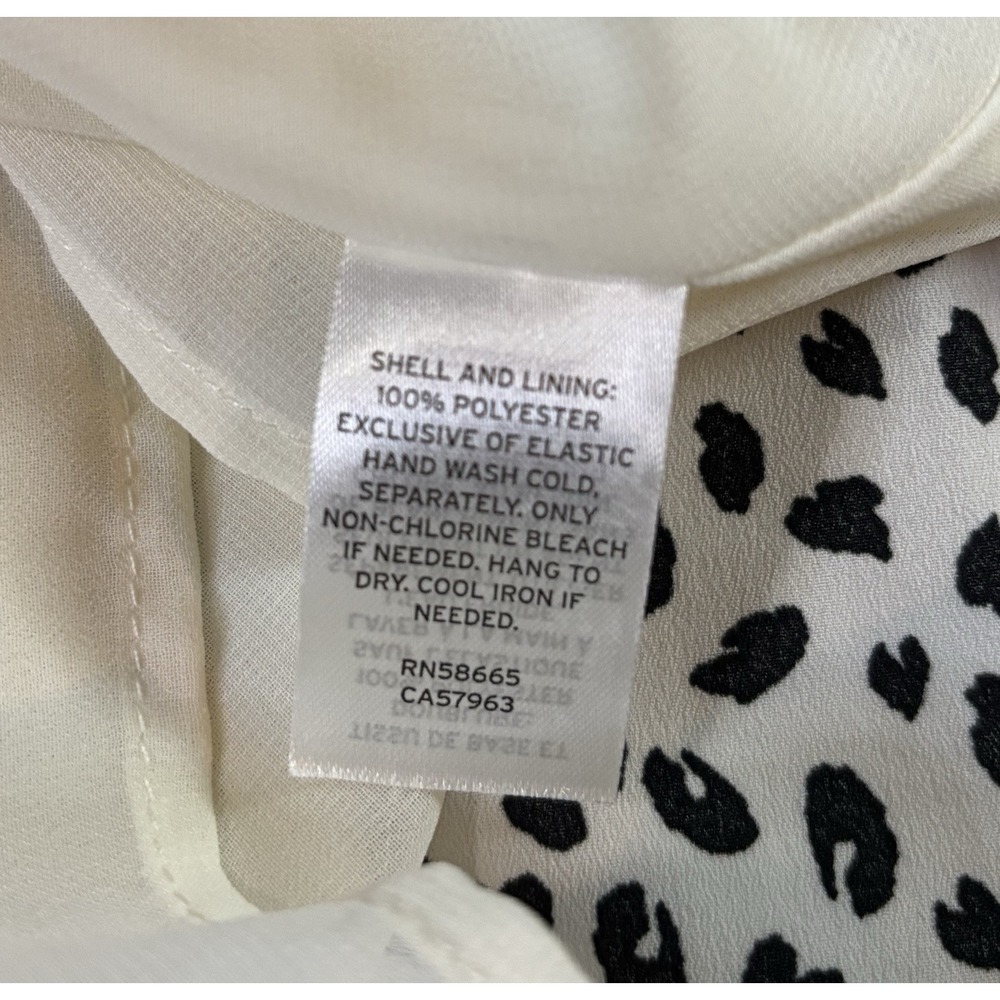 Halogen Sz S Dress Black And Cream V Neck Polyester Cheetah Print - Picture 5 of 5